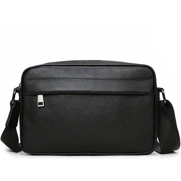 Men's Bags New Style Of Genuine Leather Casual Fashion Postman Shoulder Bag Trendy Small Crossbody Bag Shoulder Men's Bag-image