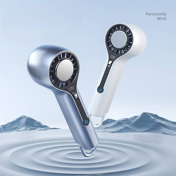 Usb Rechargeable Handheld Cooling Fan Semiconductor Turbo Technology Digital Display & Adjustable Speed Compact For-image