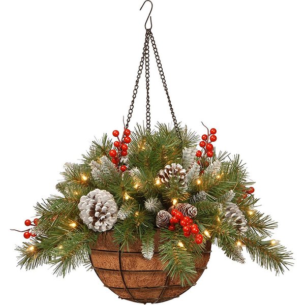 Christmas hanging basket wreath Christmas holiday decorations Christmas wreath European and American home ornaments artificial Christmas hanging baske