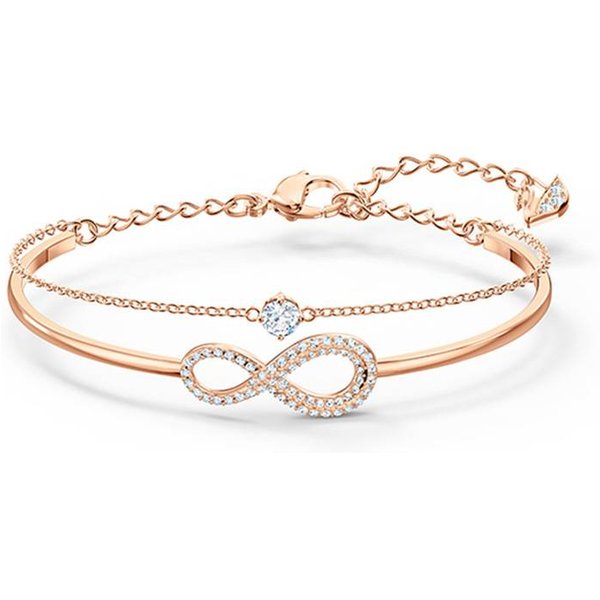 Eternal Love Eight Character Double Layer Bracelet For Women With Diamonds Eight Character With Diamond Two In One Bracelet-image