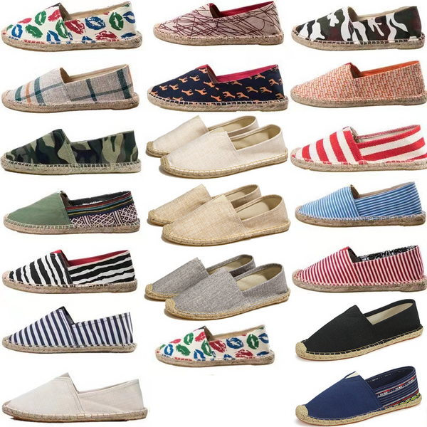 Men’S Shoes Espadrille Shoes Casual Straw Lazy One Step Sweat Absorbent Canvas Shoes Men's Fisherman Shoes Linen Shoes Large Size Single Shoes-image