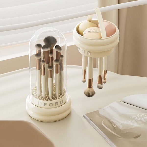 Makeup Tools & Accessories Cosmetic Storage Box Home High End Bedroom Dressing Table With Cover Dust Proof Transparent Inverted Makeup Brush Storage