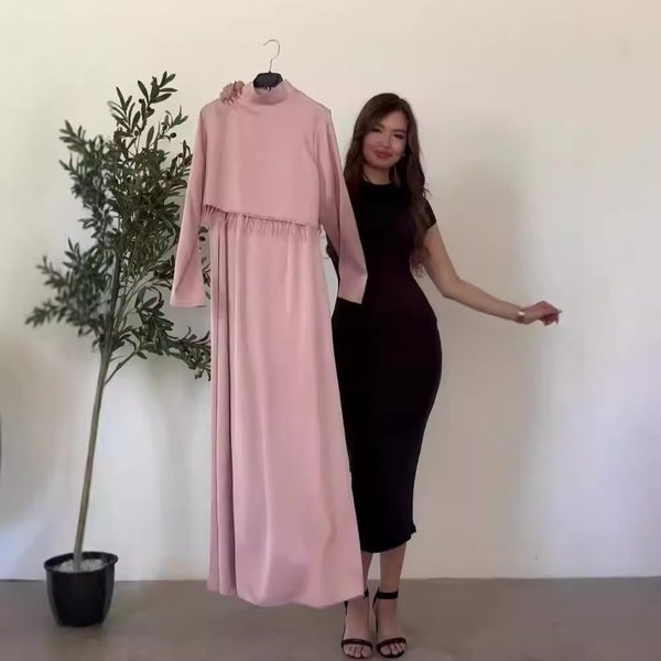 Women's Clothing New Fashion Sleeveless Dress Short Loose Long Sleeved Top Two Piece Suit-image