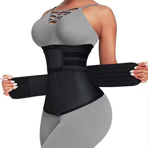 Women's Intimates Sports Sweat Postpartum Body Shaping Double Belt Zipper Type Abdomen Waist Belt Shaping Trainer-image