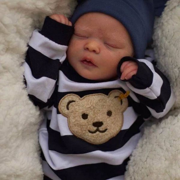 46CM Reborn Baby Doll With Finished 3D Painted Skin Veins Art Collection Doll Gift For Boys-image