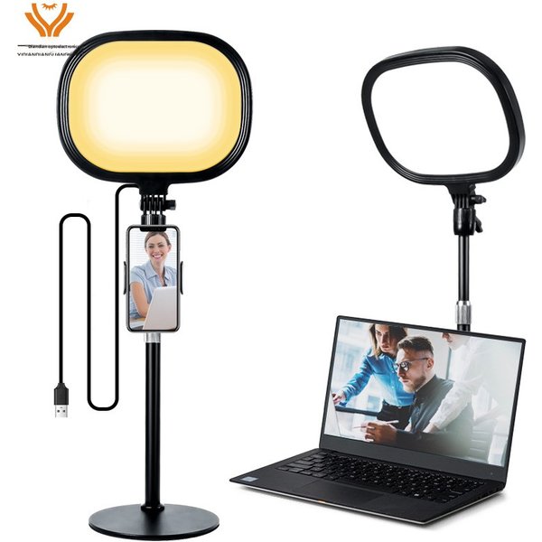 Led Ring Live Streaming Video Conference Selfie Photography Soft Square Beauty Full Screen Fill Light-image