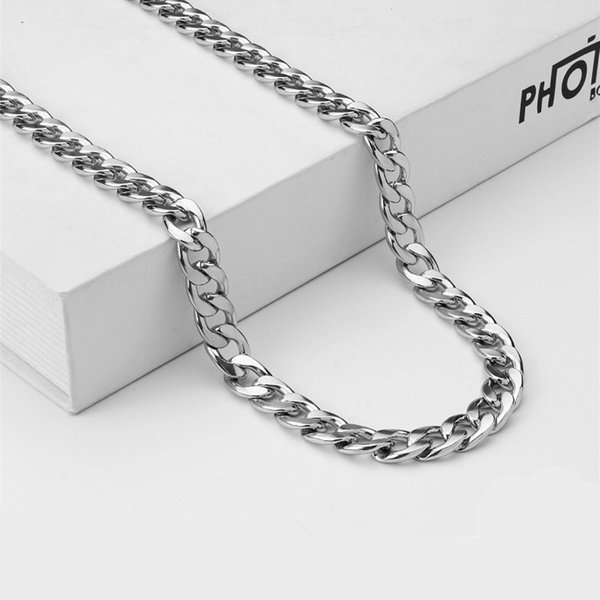 Stainless Steel Nk Chain Men's Cuban Necklace 304 Titanium Steel Necklace Female Hiphop Hip Hop Diy Jewelry Accessories-image