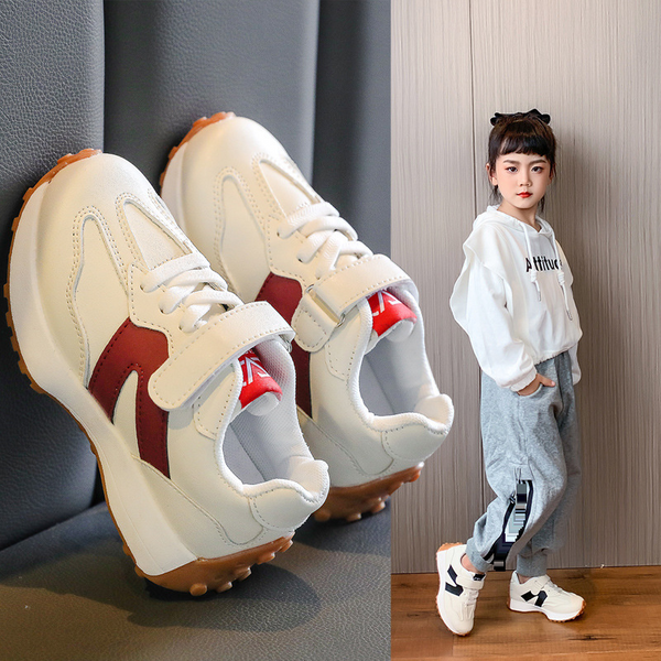 Mother & Kids Children's Slim Waist Sports Shoes Spring New Boys' Non Slip Sports Shoes Girls' Students' Fashionable White Shoes-image