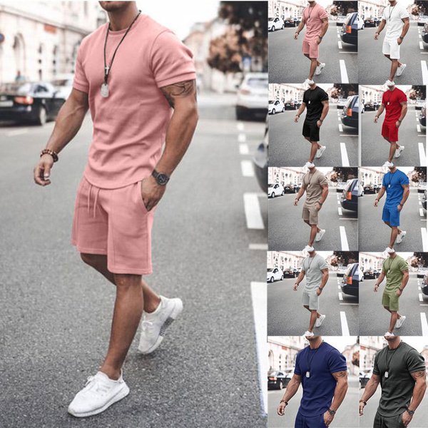 Men's Short-Sleeved Shorts Suit Sports Casual Suit Men's Clothing-image