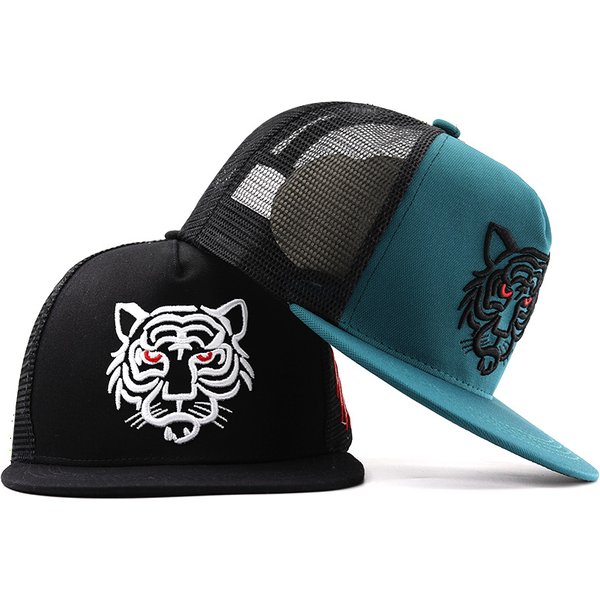 Flat Edge Embroidered Tiger Head , Men's Plus Size Trendy Brand Casual Versatile Baseball Cap, Sunshade Mesh Hip-hop