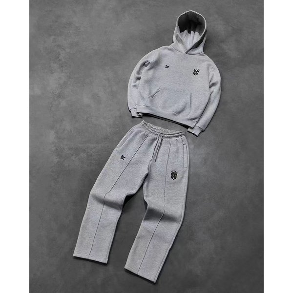 2027 European American Style Tracksuits New Trend Brand Fashion Street Style Personality Hooded Sweatshirts + Lace-Up Sweatpants Two-Piece Suits-image
