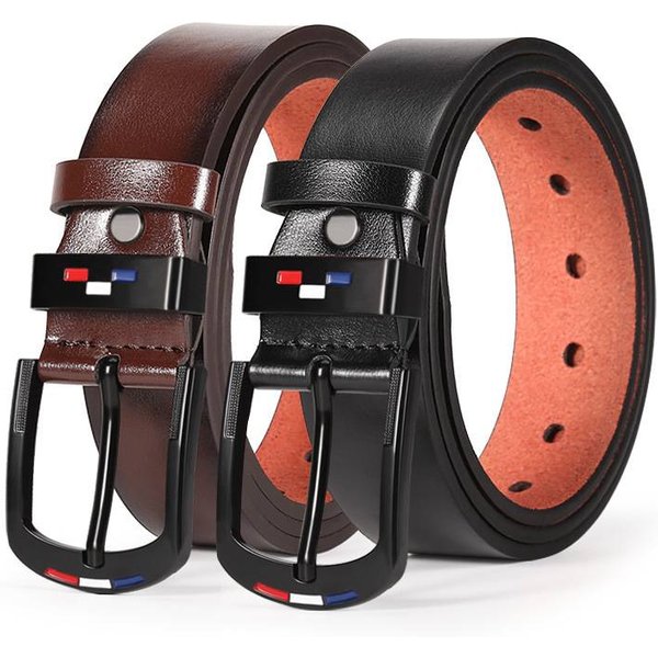 Men's Gunmetal Belt – Slim Pu Leather Belt (Minimalist Buckle & Jeans Compatible)-image
