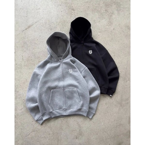 Unisex Retro Street Trend Hip Hop Casual Elastic Waist Zipper Loose Solid Color Sports Casual Pants