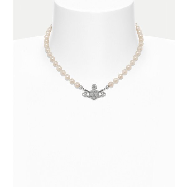 Vivienne Westwood Sweater Chain Saturn Silver Diamond Pearl Necklace XTH001-image