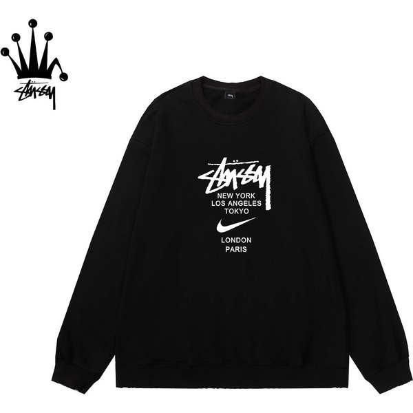 Stussy&NIKE Joint Basic Logo Pattern Printed Long Sleeve Hoodie Made Of Pure Cotton Fabric For Men And Women