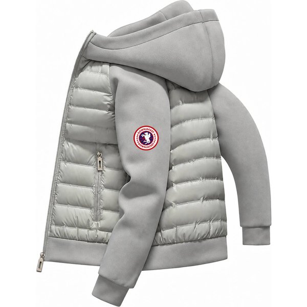 Men's Loose-Fit Hip-Hop Style Padded Jacket – Casual Solid-Color Color-Block Hoodie (Unisex/Couple's Style)