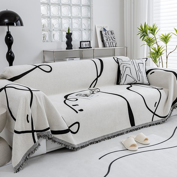 Home Garden Chenille Sofa Towel Full Cover Cloth Four Seasons Universal Straight One Piece Non Slip Cover New Cover Blanket-image