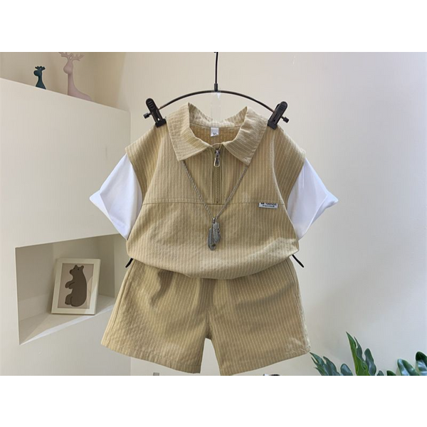 Children's Clothing Boys Summer Clothes New Style Small Children's Short Sleeved Net Celebrity Cool Summer Clothes Baby Summer Suit