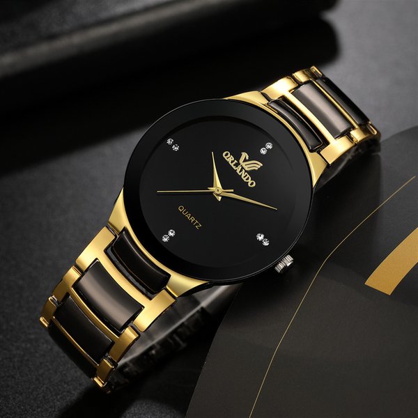 simple bar nail scale men's watch fashion fashion business elegant British style steel belt quartz watch men