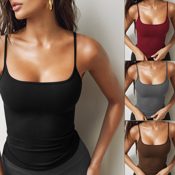 Women's Clothing Summer Knitted Hot Girl Camisole Vest Slim Short Outerwear Topsexy Inner Wear-image