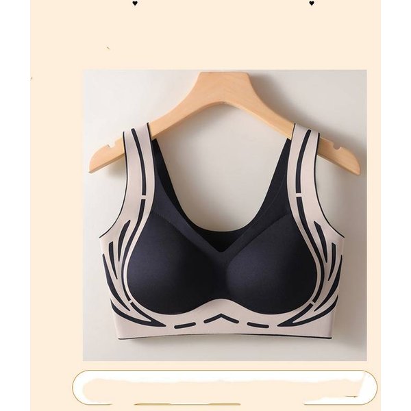 Underwear Seamless U Shaped Back Anti Gravity Soft Support Bra Gathered Fixed Cup Buckleless Sports Vest Anti Sagging Underwear-image