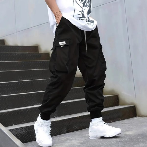 Men's Clothing Casual Pants With Multiple Pockets For Teenagers With Loose Cuffs