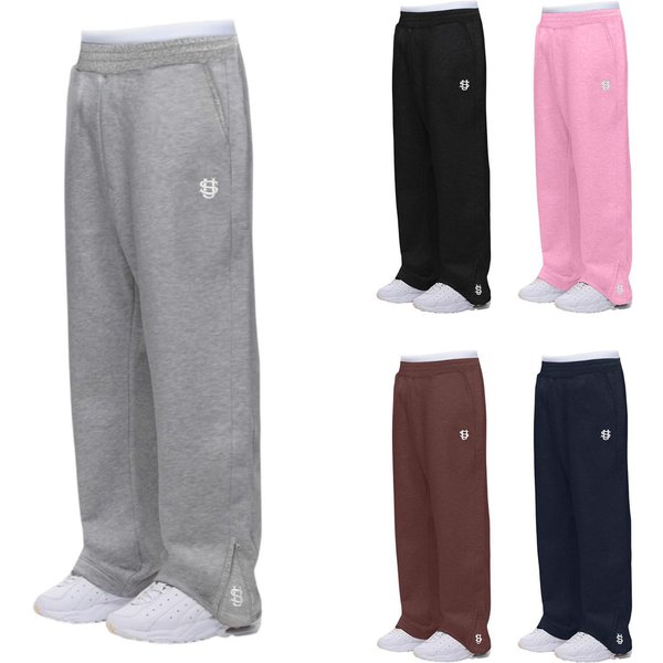 Unisex Streetwear Embroidered Jogger Pants - Oversized Hip-Hop Sweatpants With Zipper Detail (Light Gray/Black/Pink, S-3XL)-image