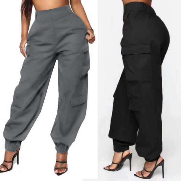 Women's Overalls Multi-Pocket Trousers Street Loose Straight Leg Corset Trousers Long Underwear-image