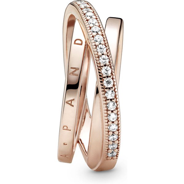 Crossover Pavé Triple Band Ring