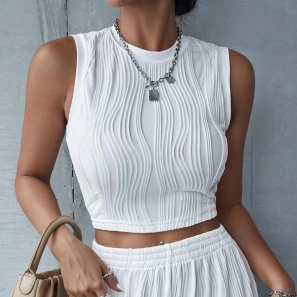 Women's spring and autumn temperament sleeveless round neck slim women's vest wholesale