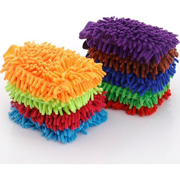 Car Double-sided Schneier Car Washing Coral Fleece Cloth Gloves, Home Cleaning Gloves