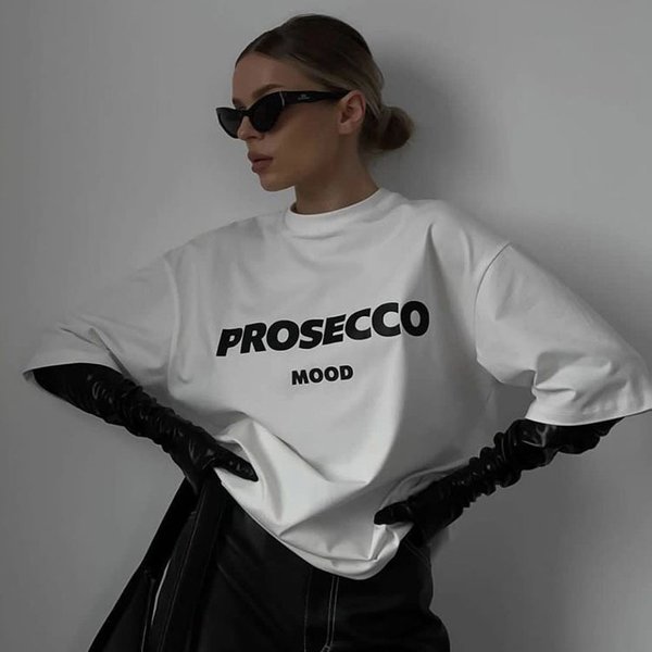 Women's Clothing Letter Printed T Shirt Women's Cotton Round Neck Loose Short Sleeve Top Ins Style-image