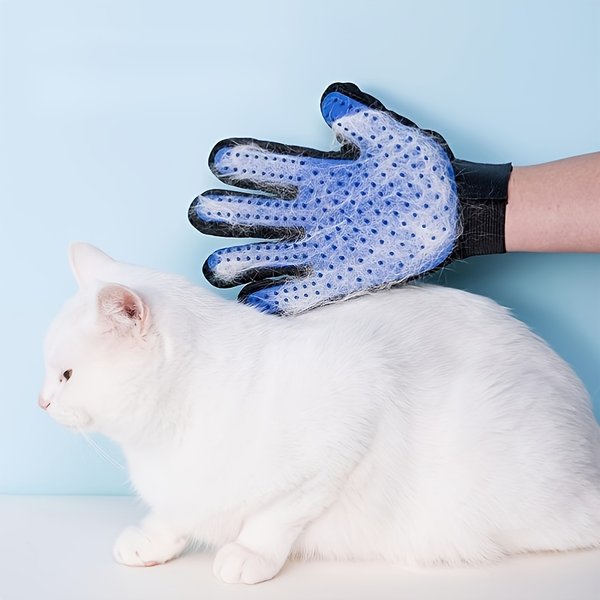 Pet Hair Removal Gloves Massager Bath Cleaning Tool For Dogs Cats-image