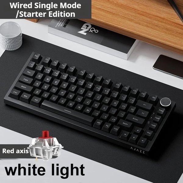 Ak820 Mechanical Wired Usb 75% White Light Gasket Full Key Hot Swap Esports Gaming Keyboard Custom For Pc Laptop-image