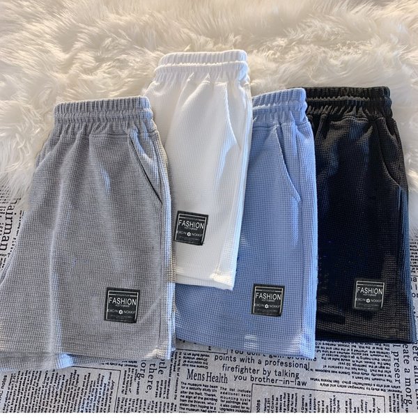 Women's Clothing Waffle summer comfortable casual sports shorts women's summer loose home pajamas outer wear pocket shorts