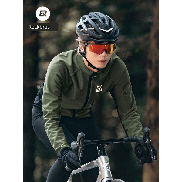 Rockbros Autumn And Winter Long-Sleeved Jersey Fleece Warm Men Road Mountain Bicycle Clothing Tops