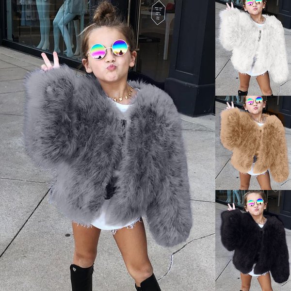 Kid's Clothing Autumn And Winter New Children's Short Collarless Imitation Fur Warm Jacket Top