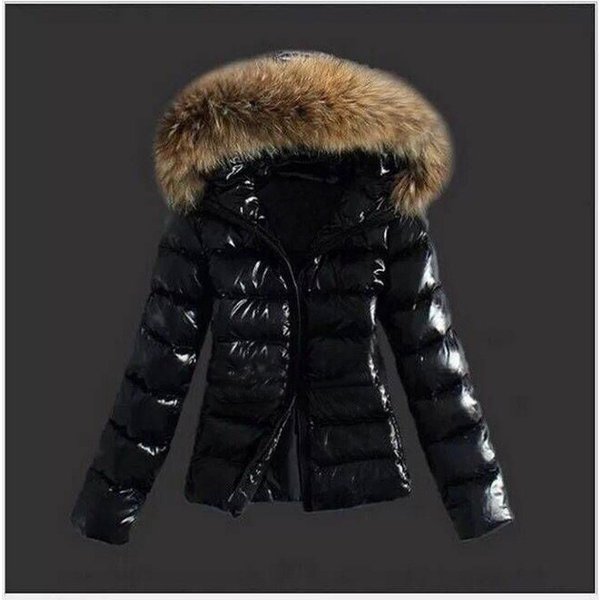 Men's Slim-Fit Short Puffer Jacket With Faux Fur Hood – Lightweight Quilted Polyester Coat (Black/Brown, S-XXXL)