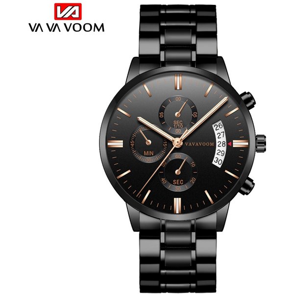 Men's Stainless Steel Quartz Watch With Date Display - Business Casual Fashion Timepiece For Everyday Wear Calendar Quartz Watch