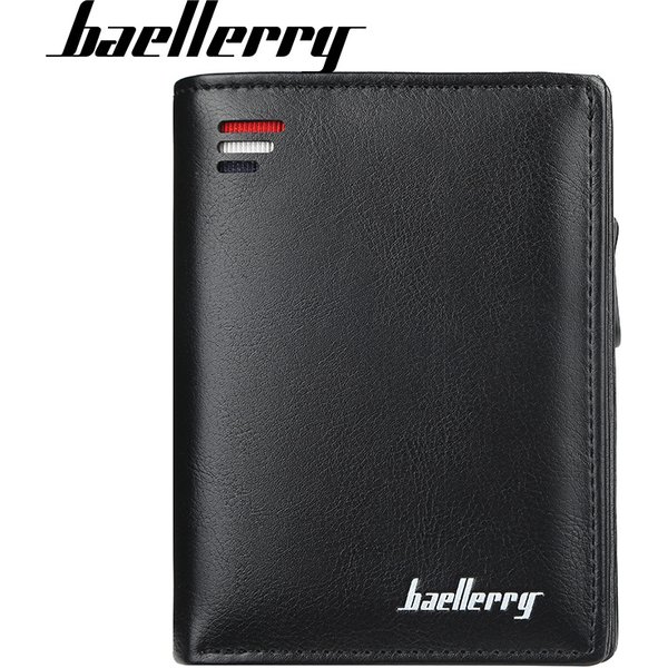 Baellerry Short Men Wallets Fashion New Card Holder Multifunction Organ Leather Purse For Male Zipper Wallet With Coin Pocket-image
