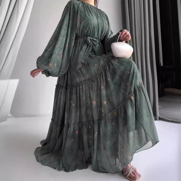 Women's Clothing Fashion Printed Bohemian Style Long Dress-image