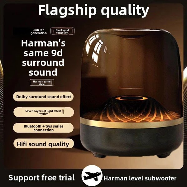 Harman New Model Glass Wireless Sound Subwoofer Bluetooth Speaker Bass Surround-image