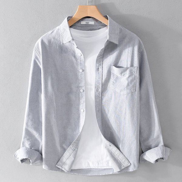 Men's Clothing Oxford Shirt Men Business Spring And Summer Loose Trend Handsome Casual Long Sleeve Shirt Jacket Men