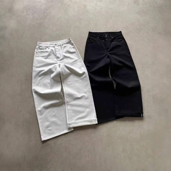 Men's Clothing Men's Black Straight Leg Jeans With Embroidery - Stylish, Slim Fit, Casual Washed Denim Pants For Everyday Wear