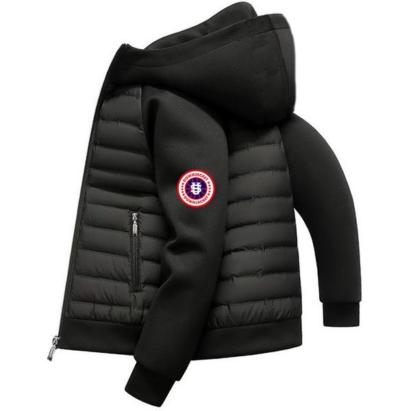 Men's Black Oversized Streetwear Hooded Puffer Jacket Lightweight Minimalist Design Zipper Closure Down Jacket Spring Autumn