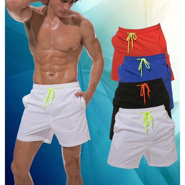 Men's Casual Shorts Solid Color Elastic Waistband-image