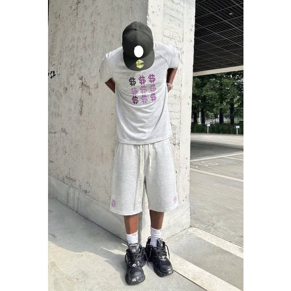 Men's Hip-Hop Oversized T-Shirt - A2 Creative Us Letter Print Drop Shoulder Streetwear Tee-image