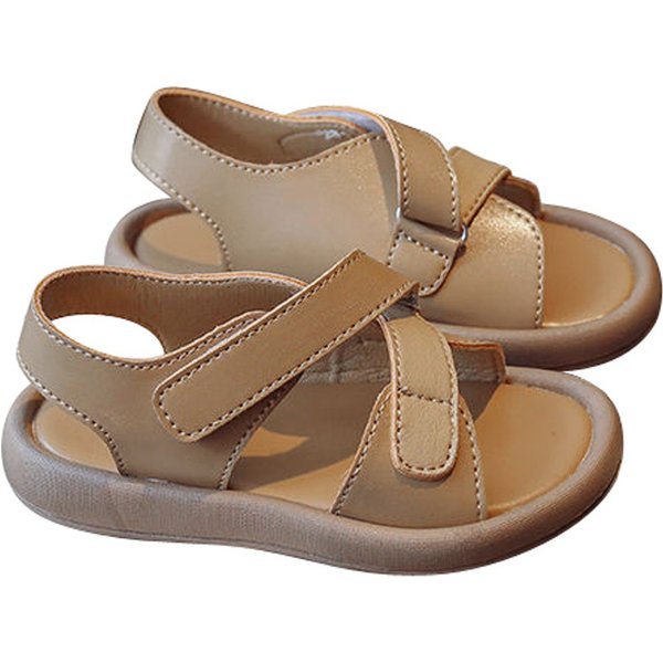 Mother & Kids Children's leather sandals summer style boys 1 year old fashionable all-match 2 girls soft bottom non-slip 3 beach shoes