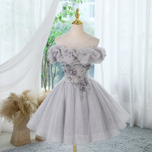 Women's Clothing Dress Princess Dress Female New Birthday Party Fairy Adult Ceremony Short Petite Wedding Dress-image