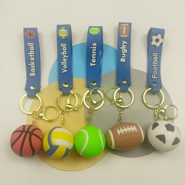 Sports Basketball Football Rugby Key Pendant Souvenir Volleyball Key Chain Car Pendant-image